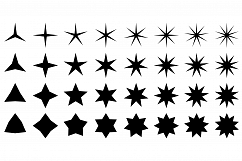 132x2 star shapes (EPS, AI, JPG 4800x4800) Product Image 2
