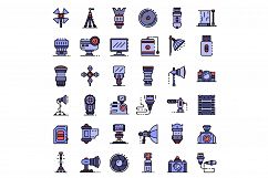 Photographer equipment icons set vector flat Product Image 1