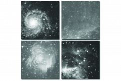 Black and White Galaxy Digital Paper - "Deep Space" - Galaxy Product Image 4