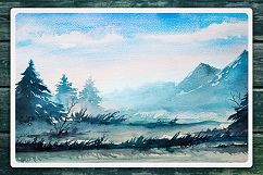 Watercolor Vector Landscapes set#2 Product Image 4
