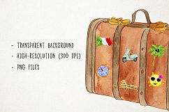 Watercolor Travel Clipart, Travel Clip Art, Travel Graphics Product Image 3