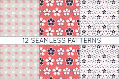 Navy and Coral Vector Digital Paper Product Image 4