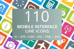110 Mobile Interface Filled Round Corner Icons Product Image 1