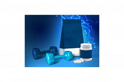 Sports Supplements Nutrient Promo Banner Vector Product Image 1