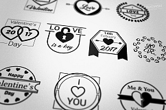 Valentine&#039;s Day Love Vector Badges Logos Product Image 2