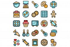 Cookie molds icons set vector flat Product Image 1