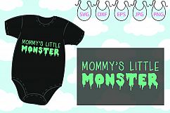 Mommy&#039;s Little Monster SVG, Funny Onesie, Little Monster Product Image 2