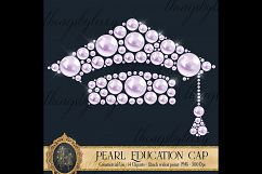 14 Pearl Education Cap Digital Clip Arts, Pearl Graduation Product Image 4