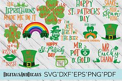 St Patrick&#039;s Day Design Bundle SVG, DXF, EPS, png Files for Cutting Machines Cameo or Cricut - St Paddys Day svg, Irish svg, Lucky svg Product Image 1