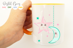 Moon and Star SVG / DXF / EPS / PNG files Product Image 2