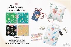 Haze Watercolor Floral Seamless Patterns Digital Papers Set Product Image 2