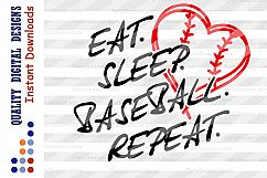 Baseball svg Eat Sleep Baseball Repeat Baseball shirt Heart Product Image 2