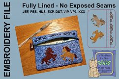 Horses Zipper Bag - Fully Lined, 5X7 HOOP Product Image 2