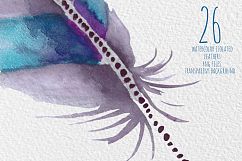 Feathers. Watercolor clip art. Product Image 3