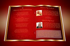 Red Gold Dignity Funeral Program Publisher Template  Product Image 5