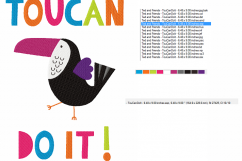 TOUCANDOIT ~ Machine Embroidery Design in 2 sizes - Instant Download ~ Toucan Sams Buddy ~ You Can Do It Motivation Product Image 3