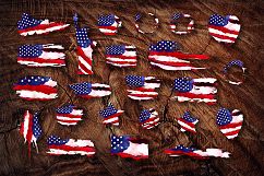 Old America. Watercolor Flag USA. Grunge elements. Product Image 3