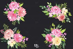 Watercolor flowers clip art - Romance Product Image 3