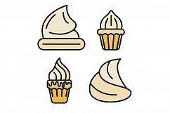 Meringue icons set vector flat Product Image 1