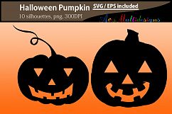 Pumpkin silhouettes SVG / Printable Halloween pumpkin EPS / Halloween day clipart / Pumpkin / HQ silhouettes PNG vector / pumpkin svg Product Image 3