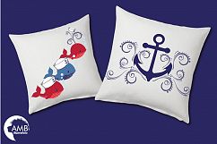 Nautical Whales clipart, graphics, illustrations AMB-926 Product Image 4