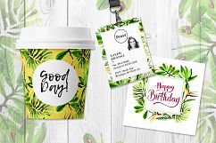 Tropical leaves PNG watercolor set Product Image 3