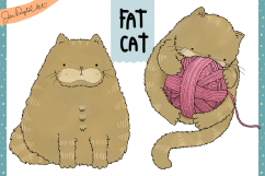 Fat Cat | Clip art illustration | PNG/JPEG Product Image 1