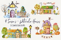 4 Seasons - Watercolor Houses Product Image 6
