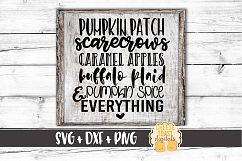 Fall List Pumpkin Patch Scarecrows - Fall SVG Product Image 1