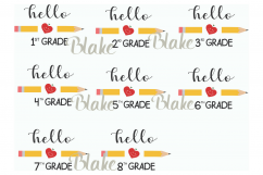 Hello 1st Grade svg Hello class bundle First day of school  Product Image 1