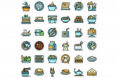 Lunch icons set vector flat Product Image 1
