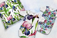 Tender Irises PNG watercolor set Product Image 7