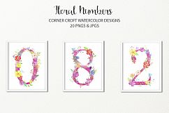 Watercolor Floral Number Illustration Product Image 5