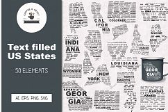 Text Filled US States Product Image 1