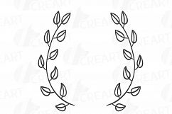 Laurel wreath clipart, Monogram frames silhouette Product Image 8