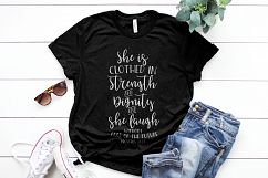 she is clothed in strength and dignity and laughs without fear of the future Printable Product Image 2