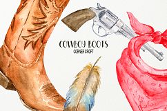 Watercolor Collection Cowboy Boots and Boho Skull Product Image 8