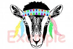 Goat Bandana Boho feathers SVG Cutting Files Texas 994s Product Image 3