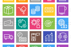 146 Business &amp; Finance Line Multicolor B/G Icons Product Image 2