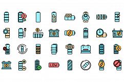 Battery icons set vector flat Product Image 1