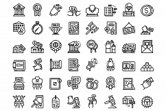 Auction icons set, outline style Product Image 1