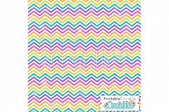 Birthday Chevron Digital Paper &amp; Seamless Pattern