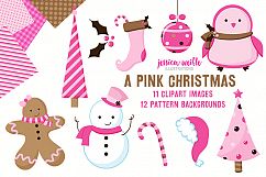 A Pink Christmas Clipart Graphics Collection Product Image 2