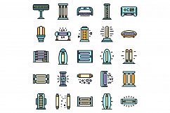 UV lamp icons set vector flat Product Image 1