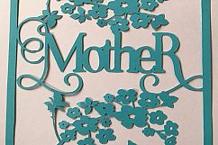 Mother with cherry blossoms papercutting template Product Image 1
