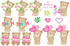 Cute bear clipart, Cute bear graphics &amp; Illustrations, Mom Product Image 2