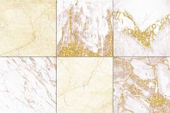 White Marble &amp; Gold Digital Paper Product Image 2