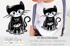 Kitten and Cat SVG / EPS / DXF / PNG files Product Image 1