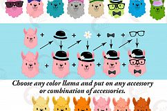 Create your own LLama, DIY Llama Funny Faces clipart, graphics, illustrations, AMB-2376 Product Image 7