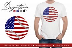 American Flag Baseball SVG DXF PNG Cut File Product Image 1